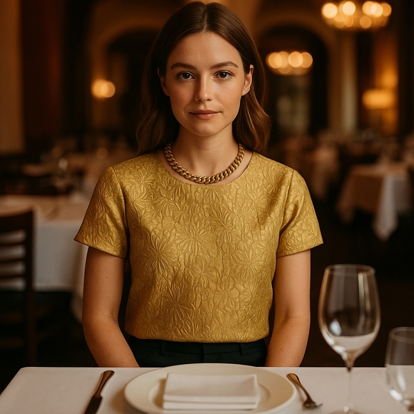 J. CREW Metallic Foil Jacquard Top 4 - Picture 13 of 13